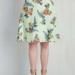 Modcloth Cottagecore Twee Mint A Line Skirt